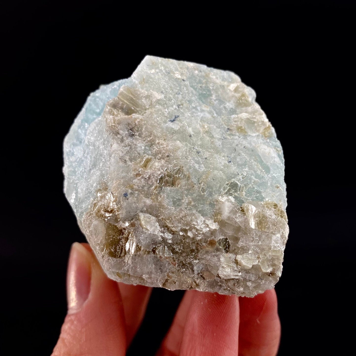 Aquamarine with Muscovite (Pakistan) | terminated Aquamarine, raw Aquamarine, natural Aquamarine crystal, aquamarine specimen