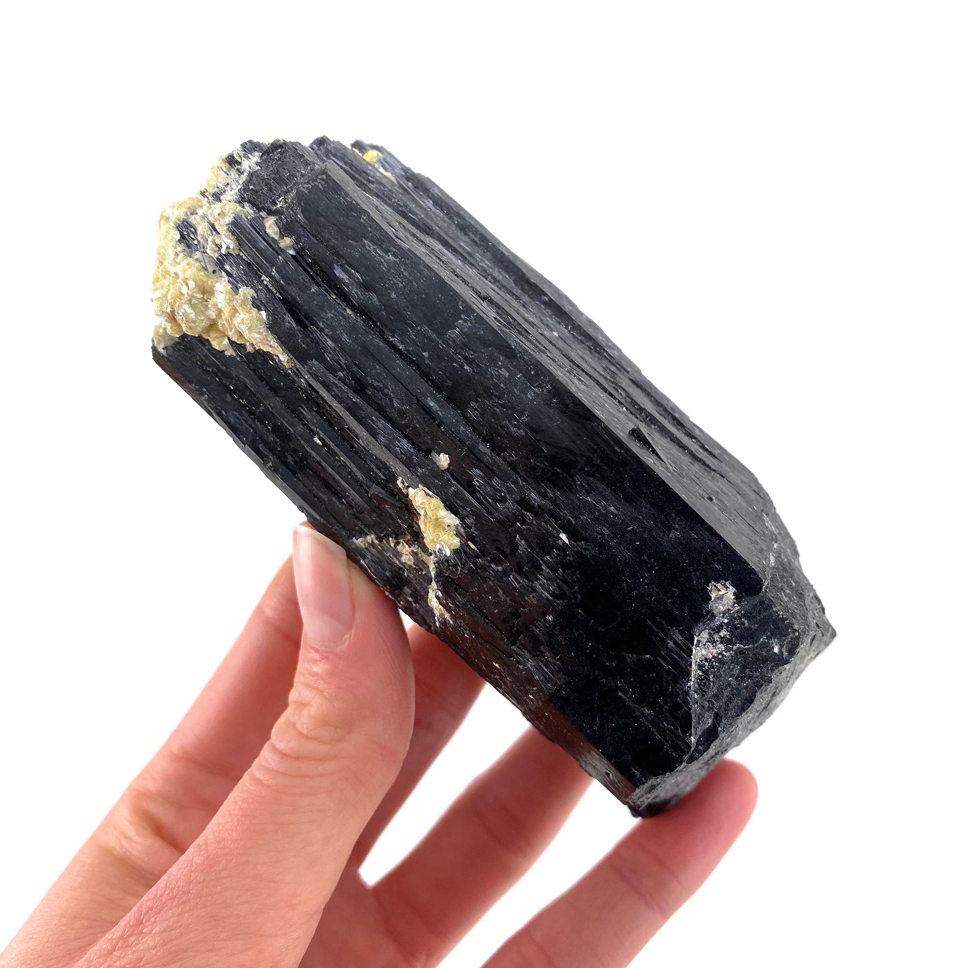 Black tourmaline with Yellow Mica (Namibia), high grade black tourmaline, tourmaline crystal, black schorl