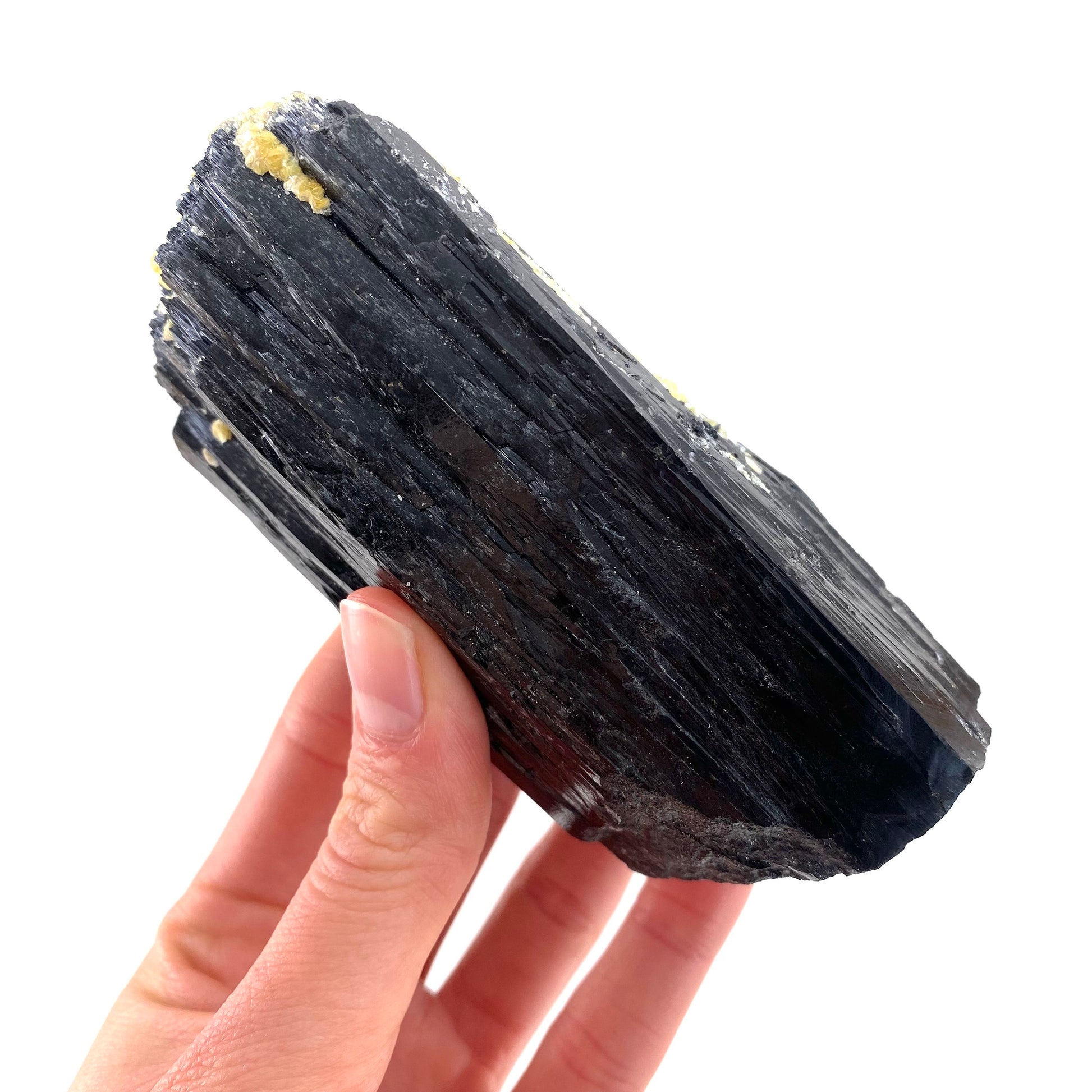 Black tourmaline with Yellow Mica (Namibia), high grade black tourmaline, tourmaline crystal, black schorl