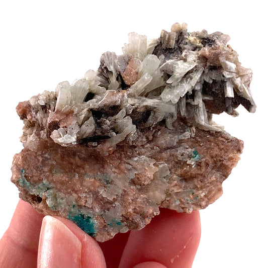 Rare! Baryte with Malachite Specimen (Congo) | barite specimen, baryte crystal, barite crystal