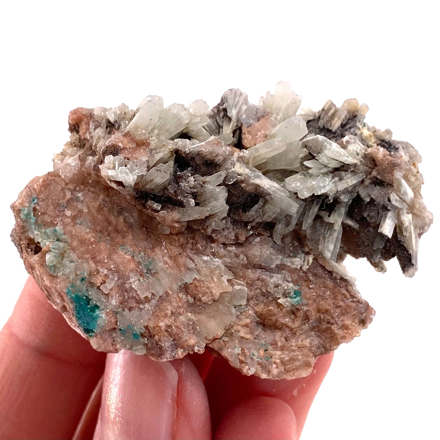 Rare! Baryte with Malachite Specimen (Congo) | barite specimen, baryte crystal, barite crystal