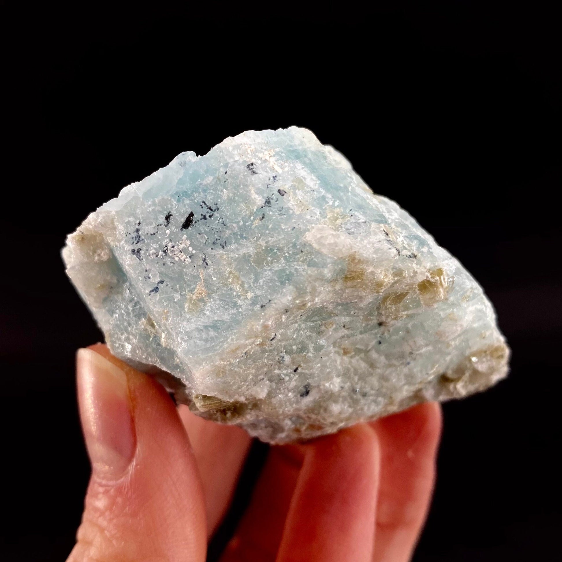 Aquamarine with Muscovite (Pakistan) | terminated Aquamarine, raw Aquamarine, natural Aquamarine crystal, aquamarine specimen