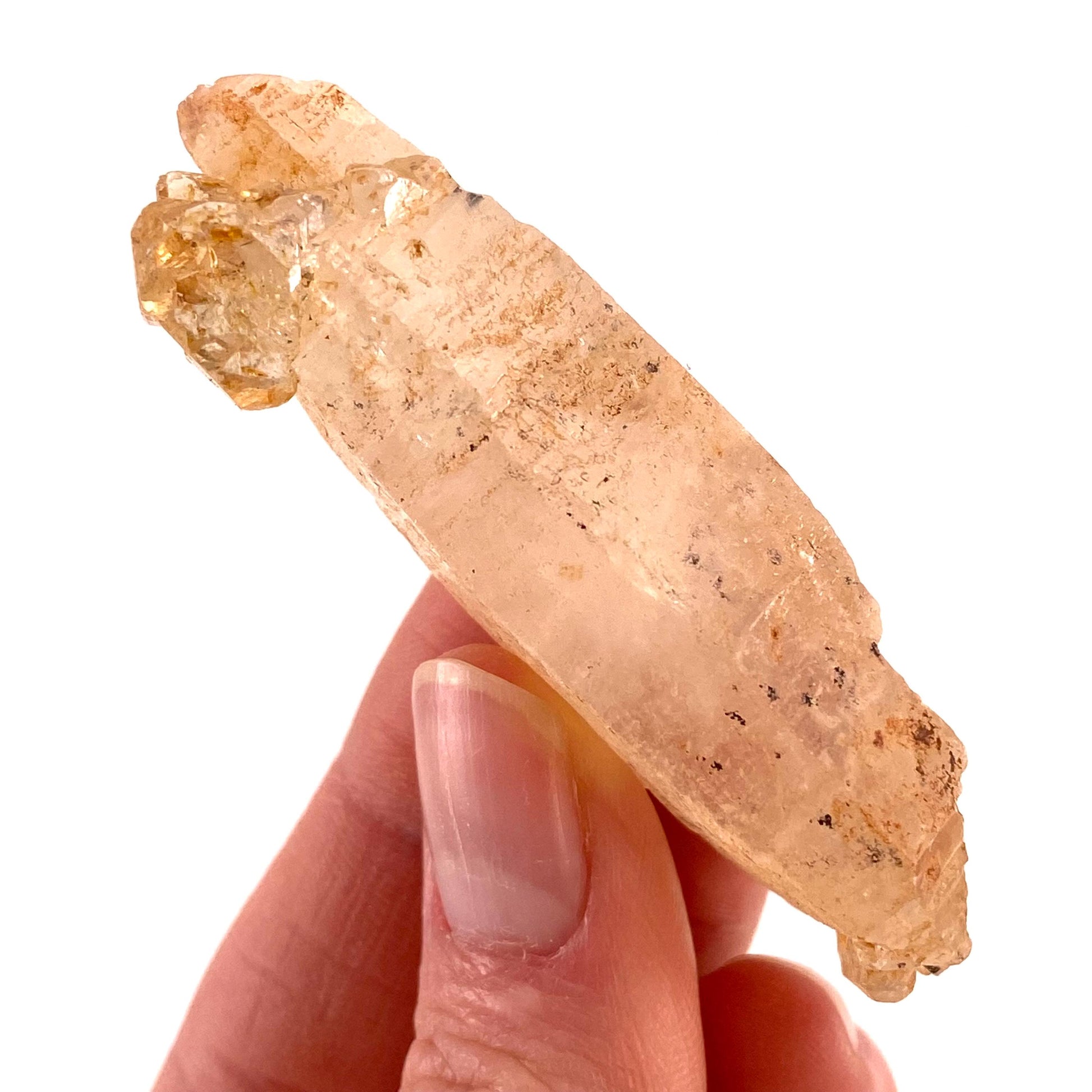 UV Reactive Petroleum Quartz Point (Madagascar) | natural petroleum quartz crystal, UV reactive crystal, enhydro quartz, firefly quartz