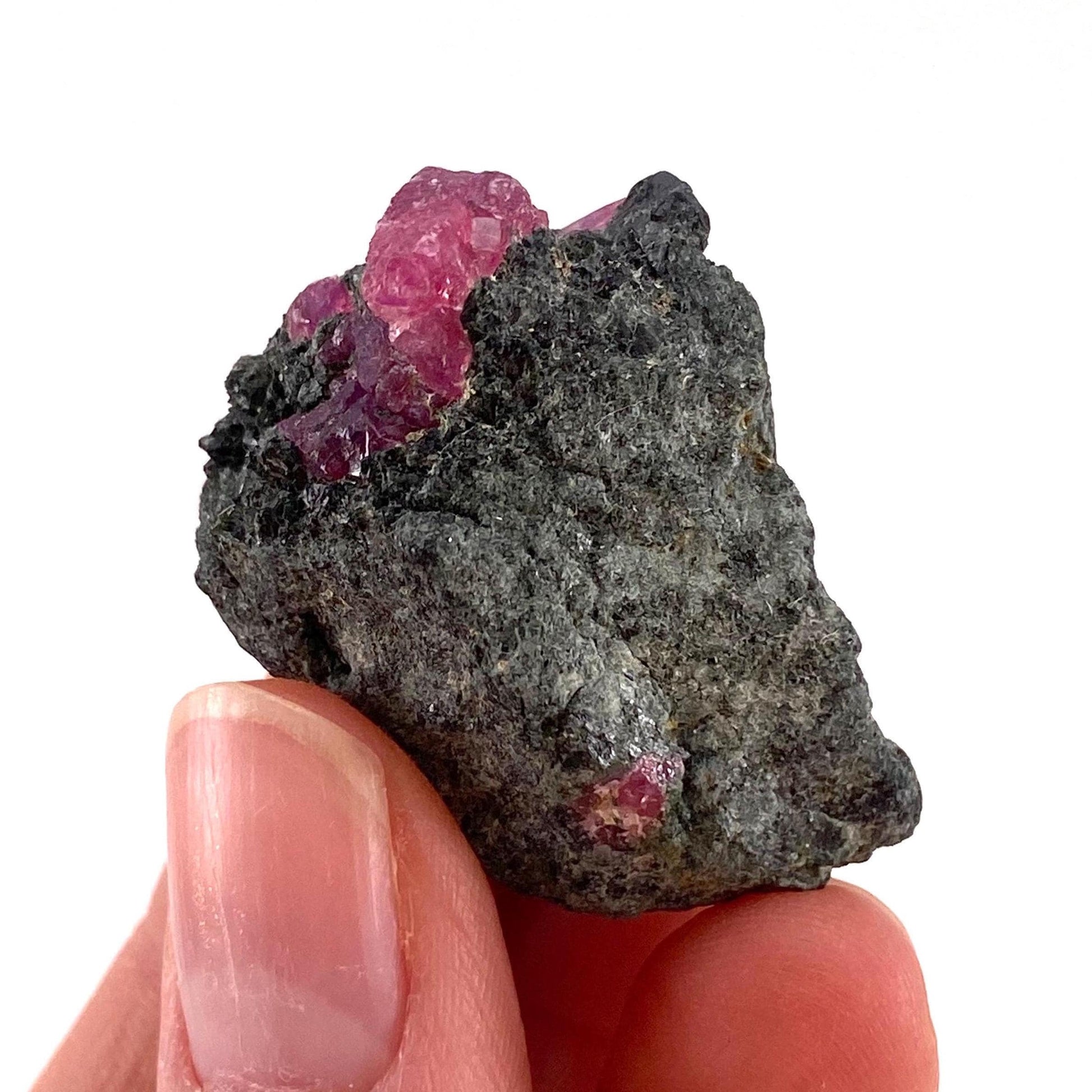 Natural Ruby on Matrix (Tanzania) | UV reactive Ruby, natural red ruby, red ruby, authentic ruby, corundum var. ruby, mineral specimen