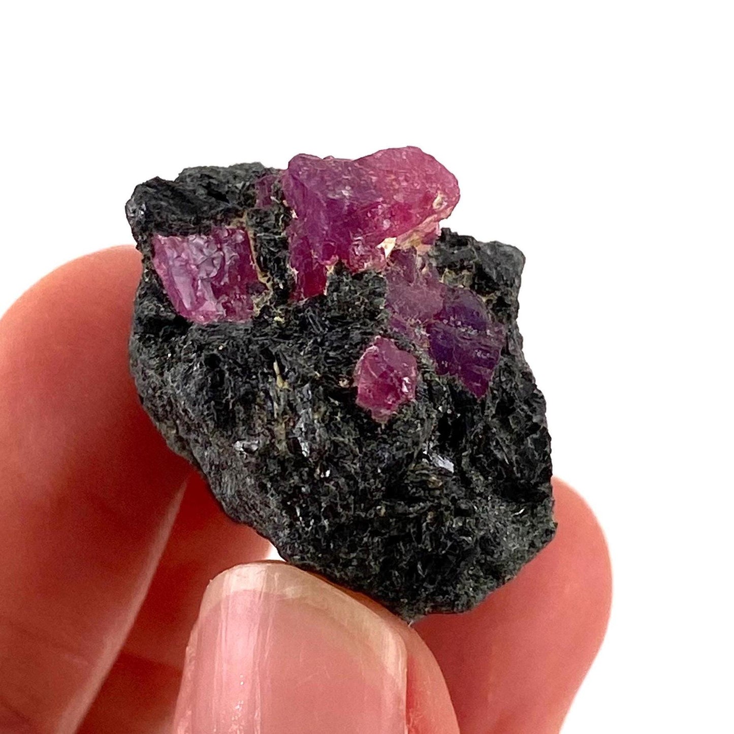 Natural Ruby on Matrix (Tanzania) | UV reactive Ruby, natural red ruby, red ruby, authentic ruby, corundum var. ruby, mineral specimen