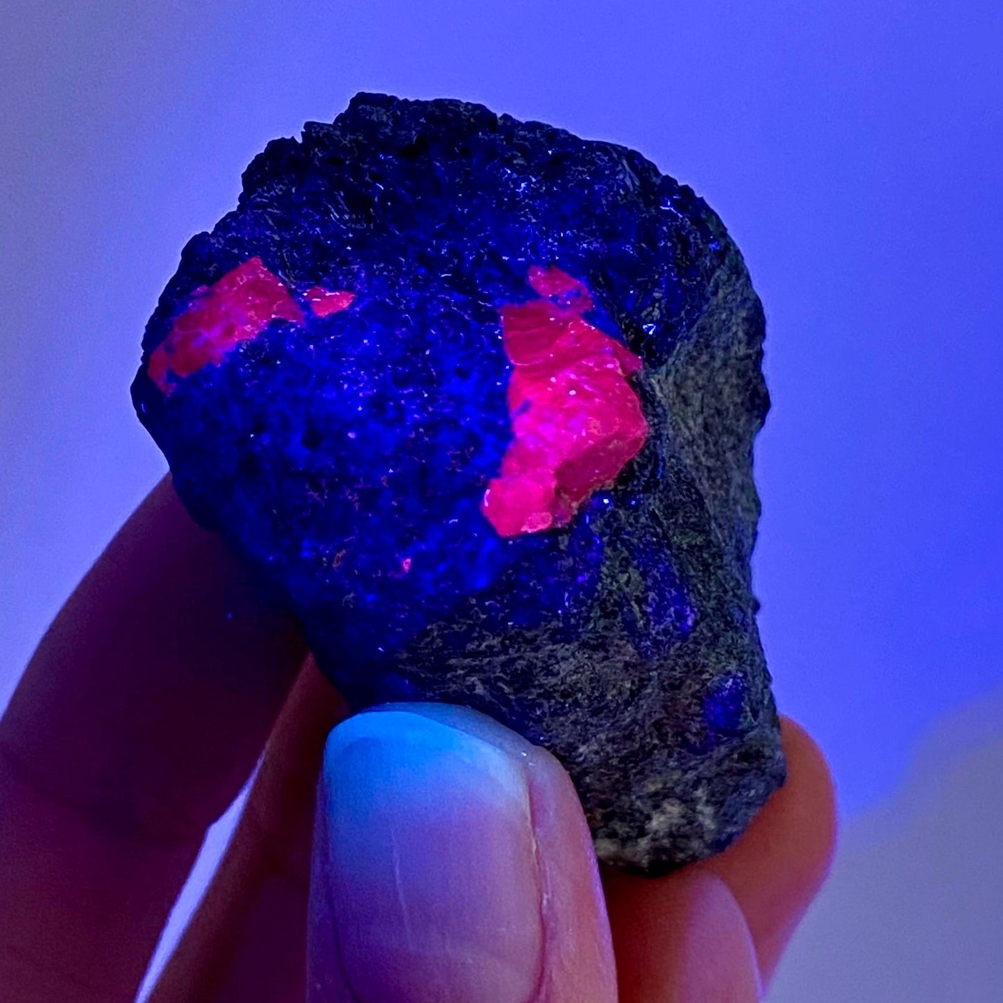 Natural Ruby on Matrix (Tanzania) | UV reactive Ruby, natural red ruby, red ruby, authentic ruby, corundum var. ruby, mineral specimen