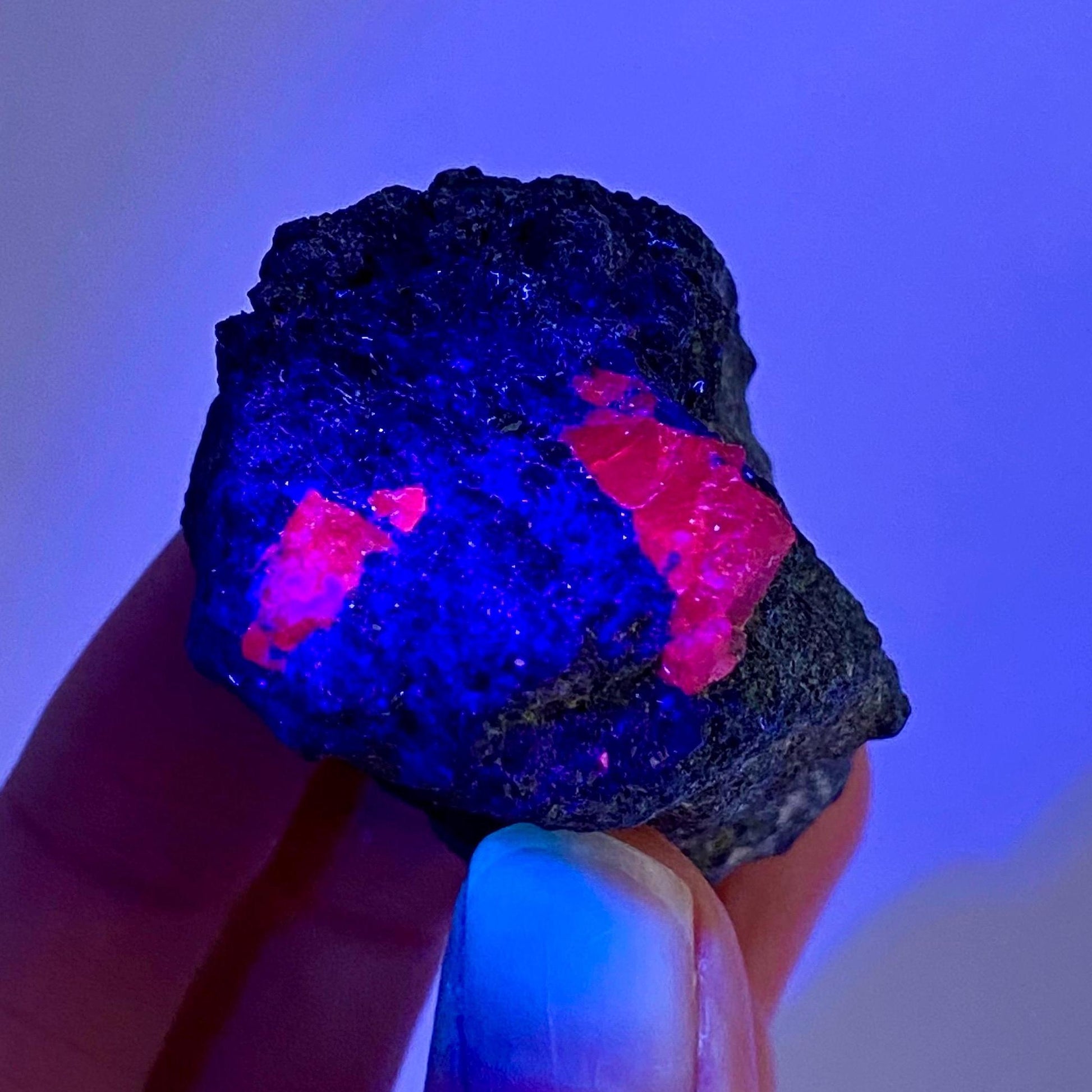Natural Ruby on Matrix (Tanzania) | UV reactive Ruby, natural red ruby, red ruby, authentic ruby, corundum var. ruby, mineral specimen