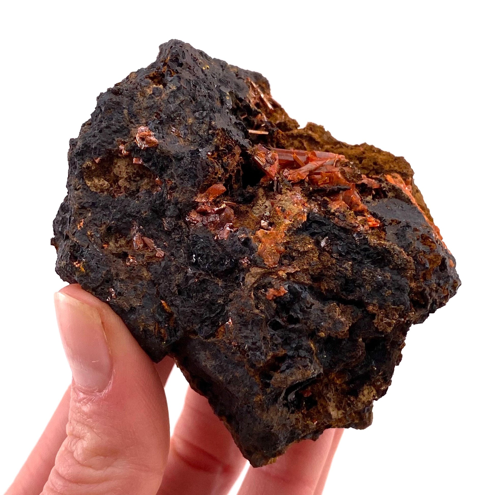 Crocoite Specimen (Australia), raw crocoite, crocoite crystal, orange crocoite, mineral specimen, rare minerals