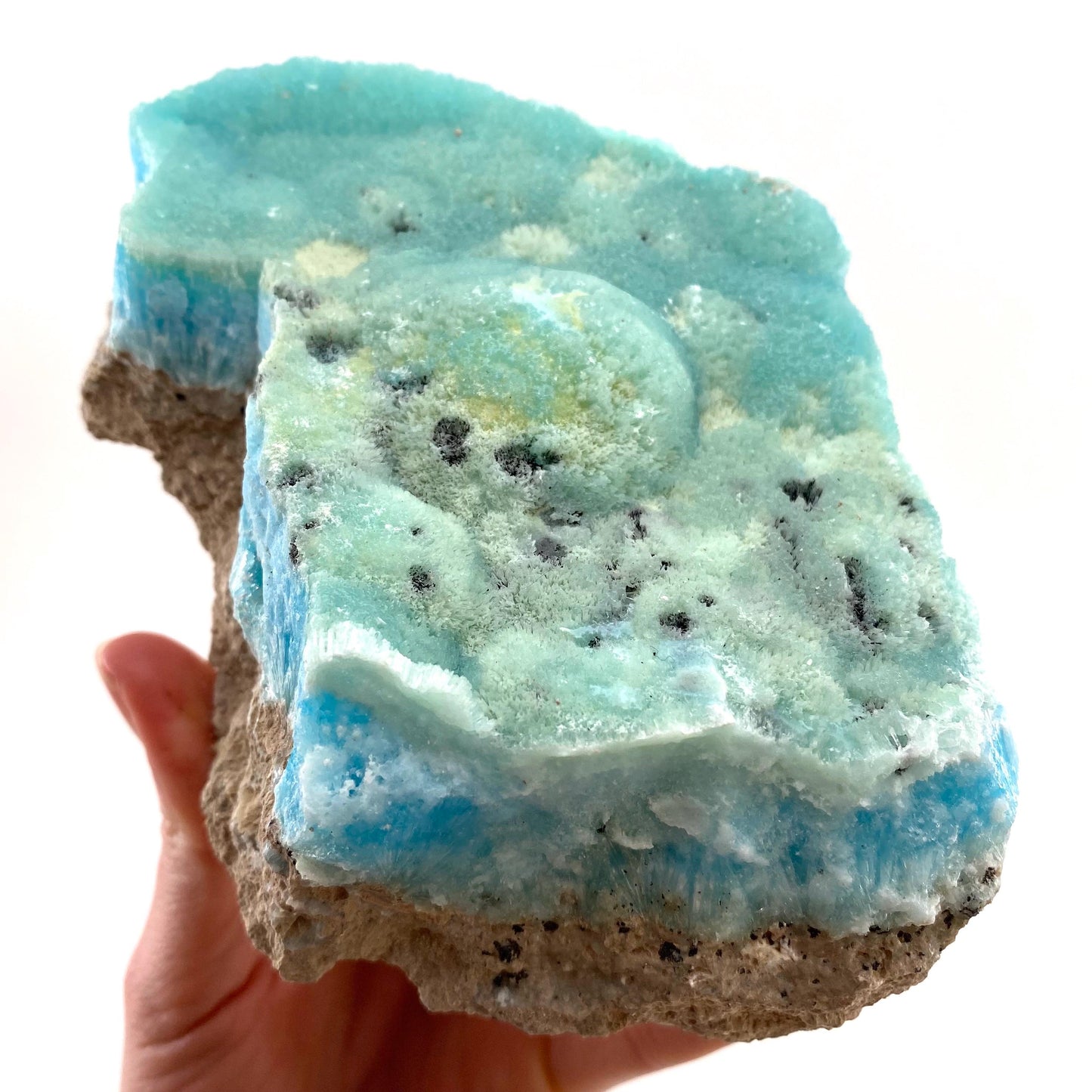 Blue Aragonite (Afghanistan), blue aragonite specimen, raw aragonite, botryoidal aragonite crystal