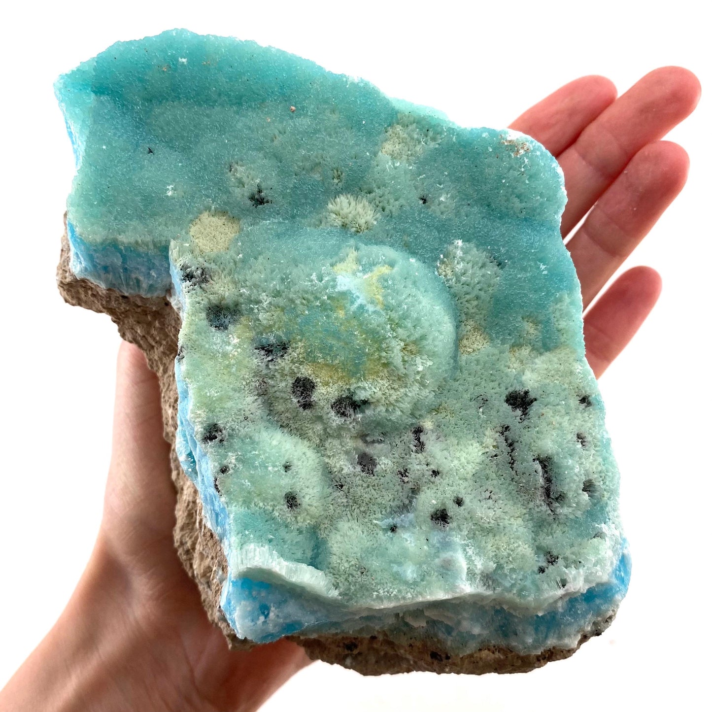 Blue Aragonite (Afghanistan), blue aragonite specimen, raw aragonite, botryoidal aragonite crystal