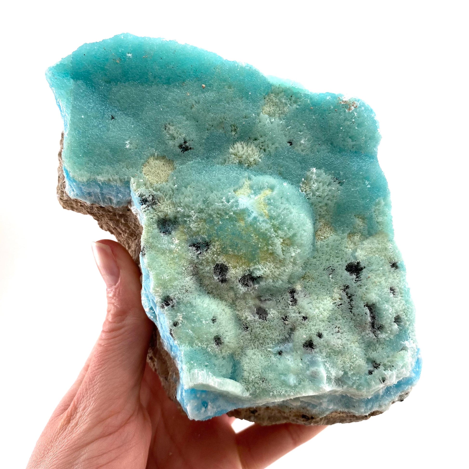 Blue Aragonite (Afghanistan), blue aragonite specimen, raw aragonite, botryoidal aragonite crystal