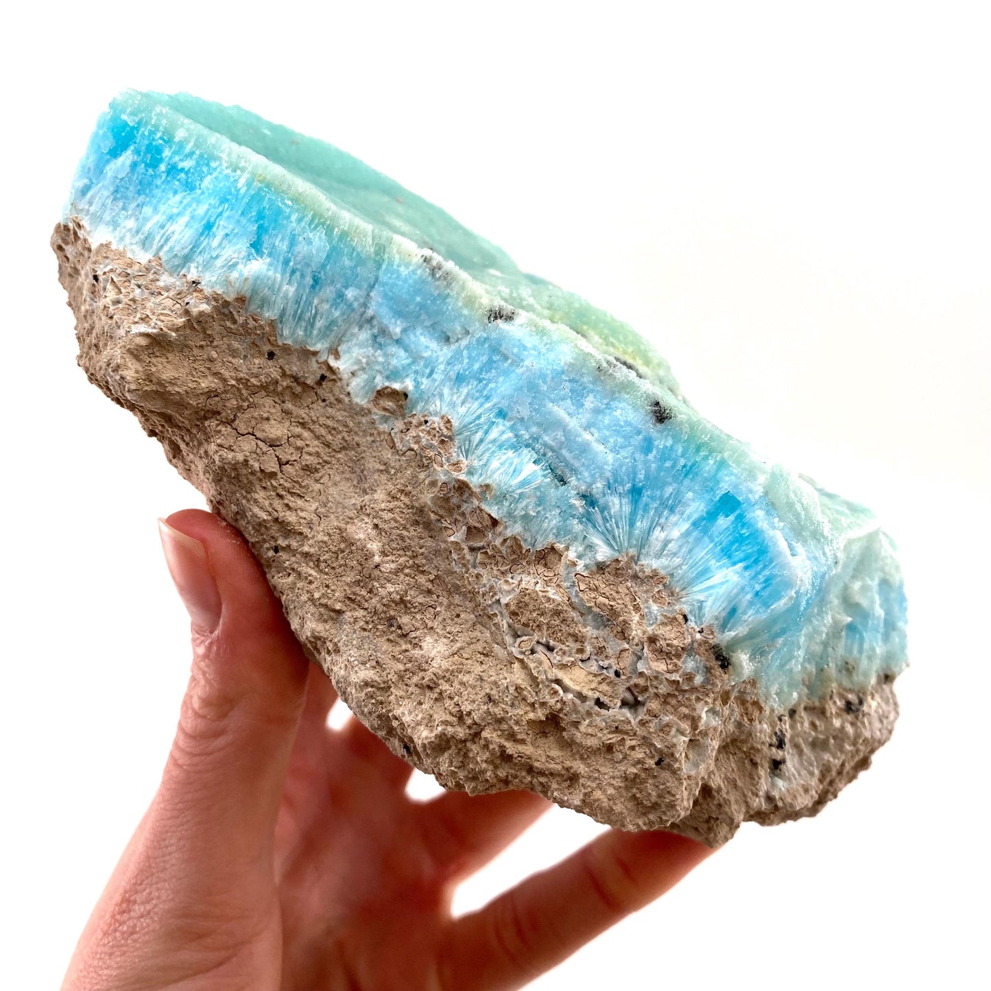 Blue Aragonite (Afghanistan), blue aragonite specimen, raw aragonite, botryoidal aragonite crystal
