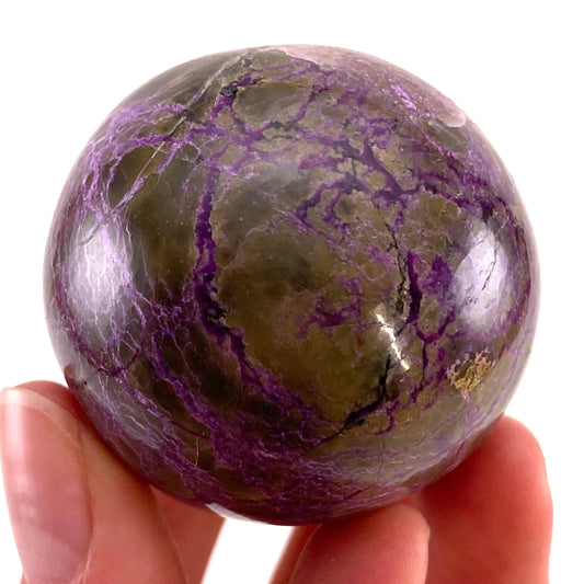 Stichtite Sphere, purple stichtite, polished Stichtite, mineral specimen, stichtite with serpentine, atlantisite