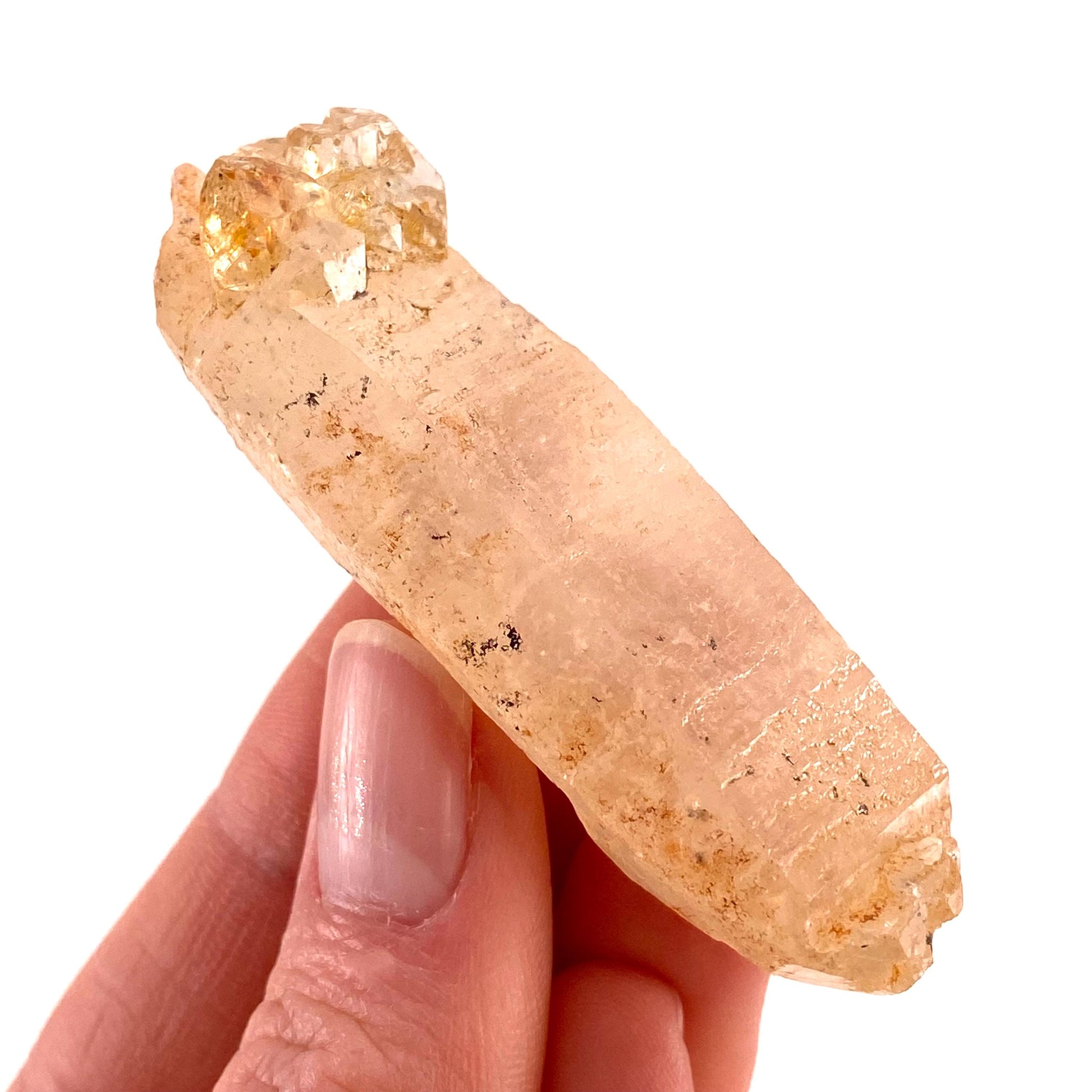 UV Reactive Petroleum Quartz Point (Madagascar) | natural petroleum quartz crystal, UV reactive crystal, enhydro quartz, firefly quartz