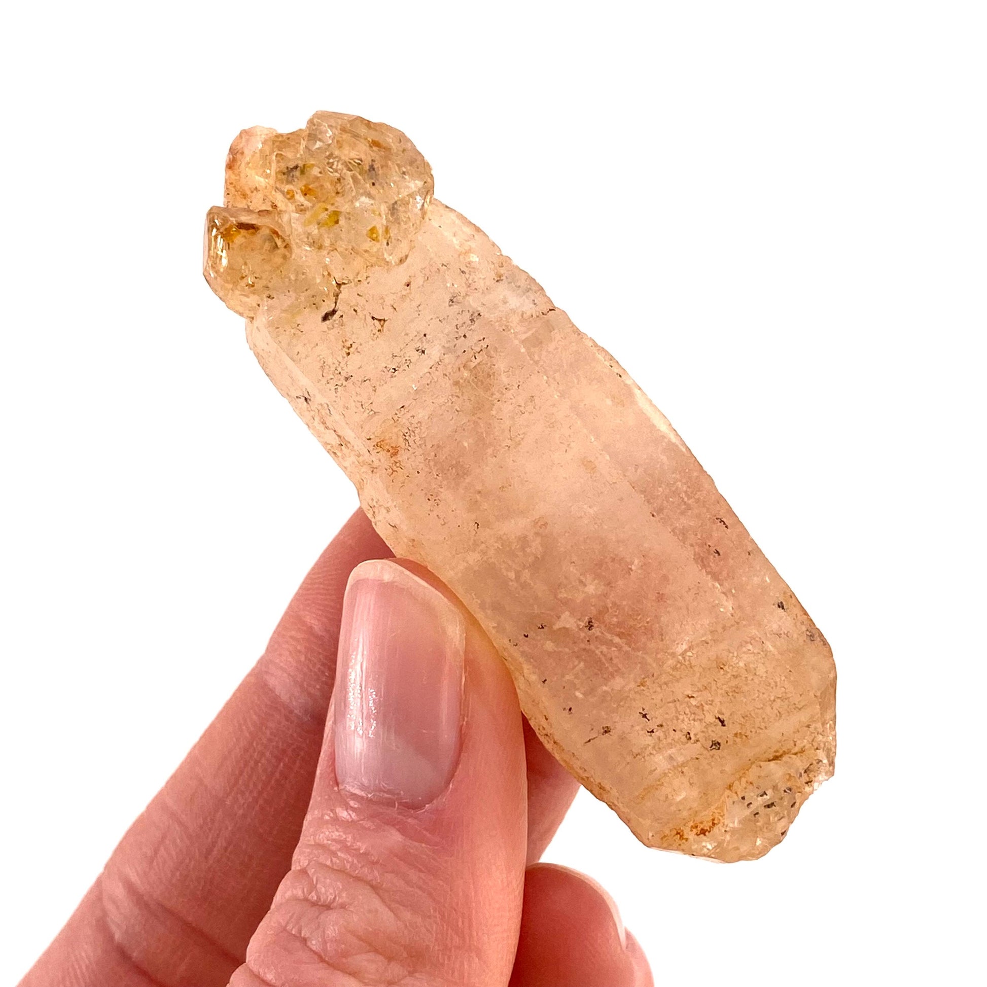 UV Reactive Petroleum Quartz Point (Madagascar) | natural petroleum quartz crystal, UV reactive crystal, enhydro quartz, firefly quartz