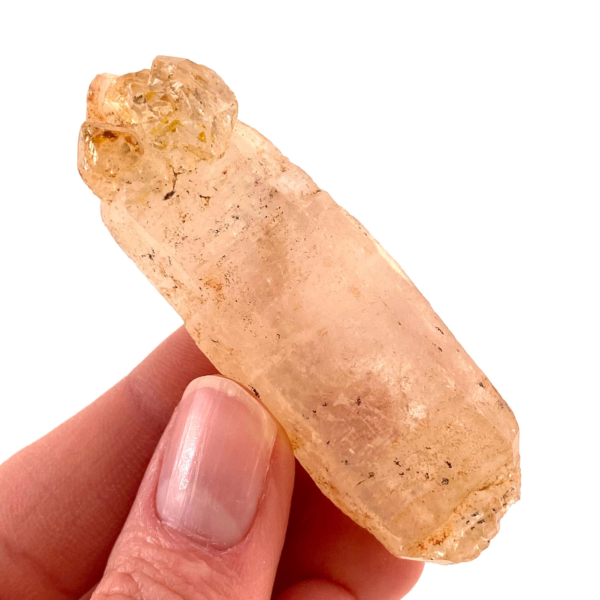 UV Reactive Petroleum Quartz Point (Madagascar) | natural petroleum quartz crystal, UV reactive crystal, enhydro quartz, firefly quartz