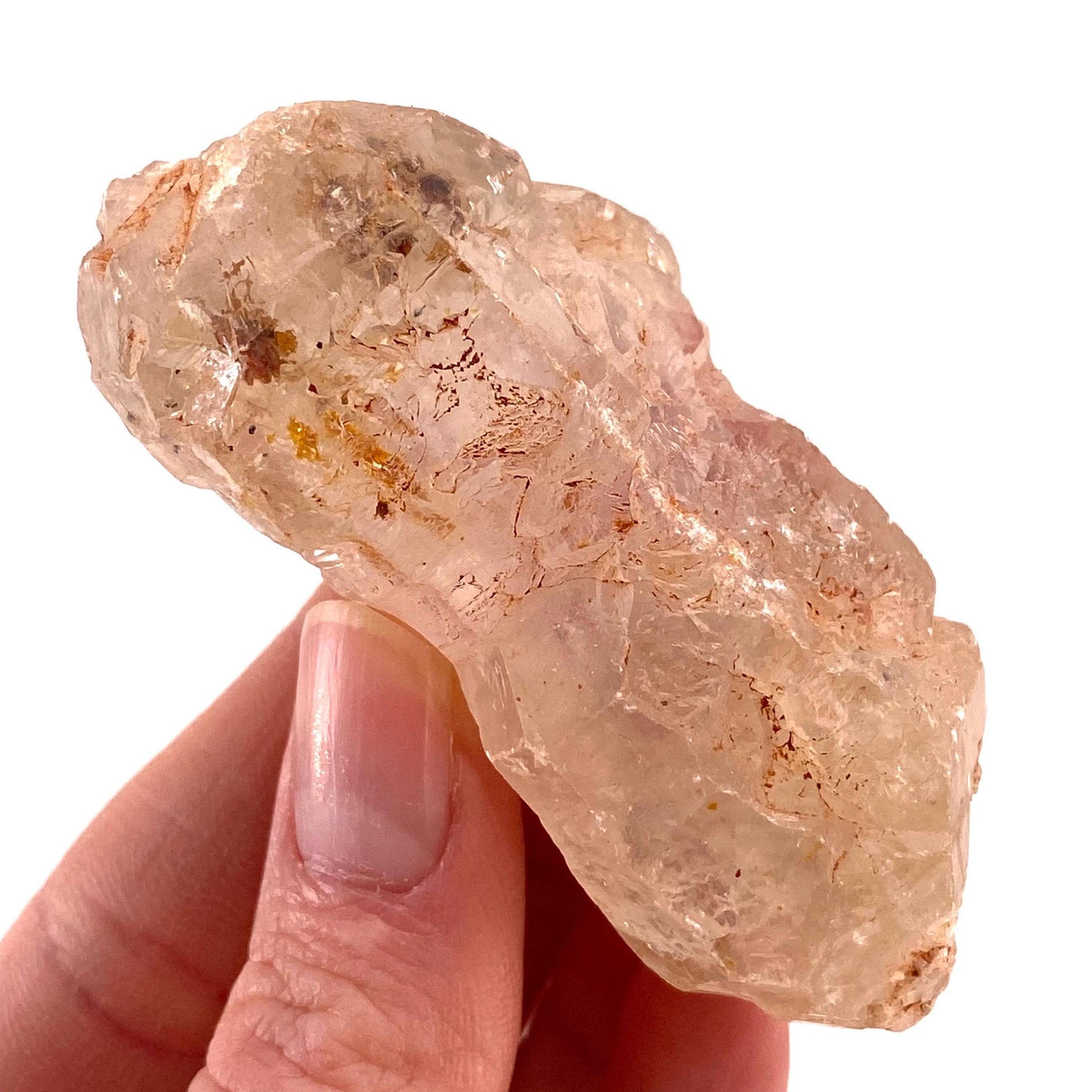 UV Reactive Petroleum Quartz Point (Madagascar) | natural petroleum quartz crystal, UV reactive crystal, enhydro quartz, firefly quartz