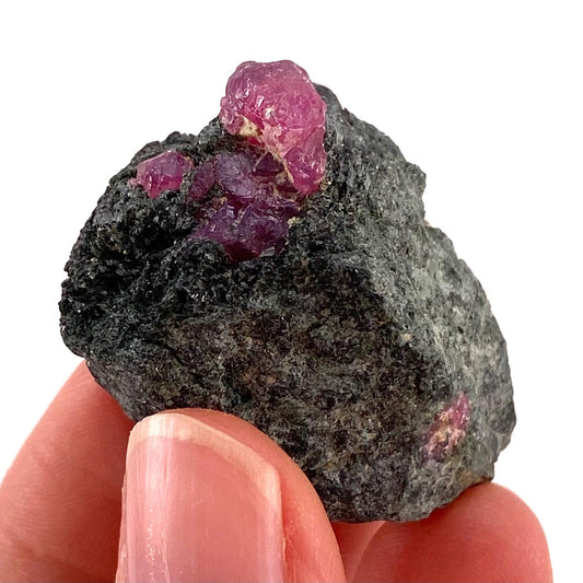 Natural Ruby on Matrix (Tanzania) | UV reactive Ruby, natural red ruby, red ruby, authentic ruby, corundum var. ruby, mineral specimen