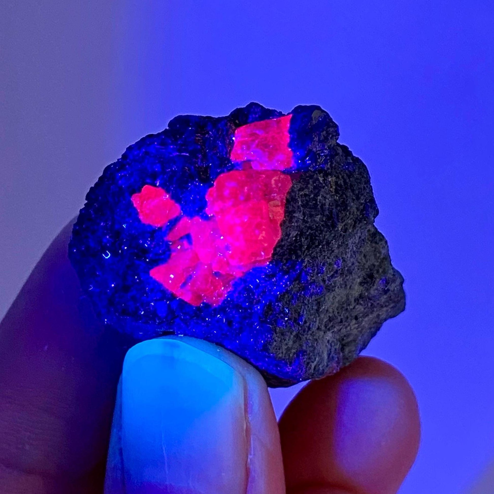 Natural Ruby on Matrix (Tanzania) | UV reactive Ruby, natural red ruby, red ruby, authentic ruby, corundum var. ruby, mineral specimen