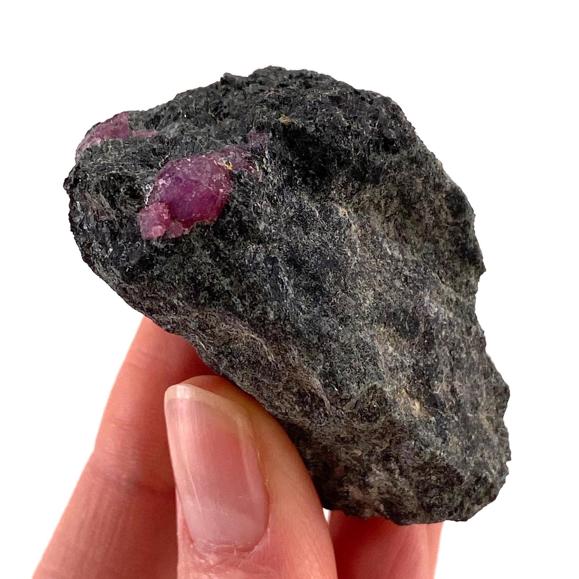 Natural Ruby on Matrix (Tanzania) | UV reactive Ruby, natural red ruby, red ruby, authentic ruby, corundum var. ruby, mineral specimen