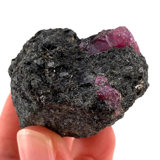 Natural Ruby on Matrix (Tanzania) | UV reactive Ruby, natural red ruby, red ruby, authentic ruby, corundum var. ruby, mineral specimen