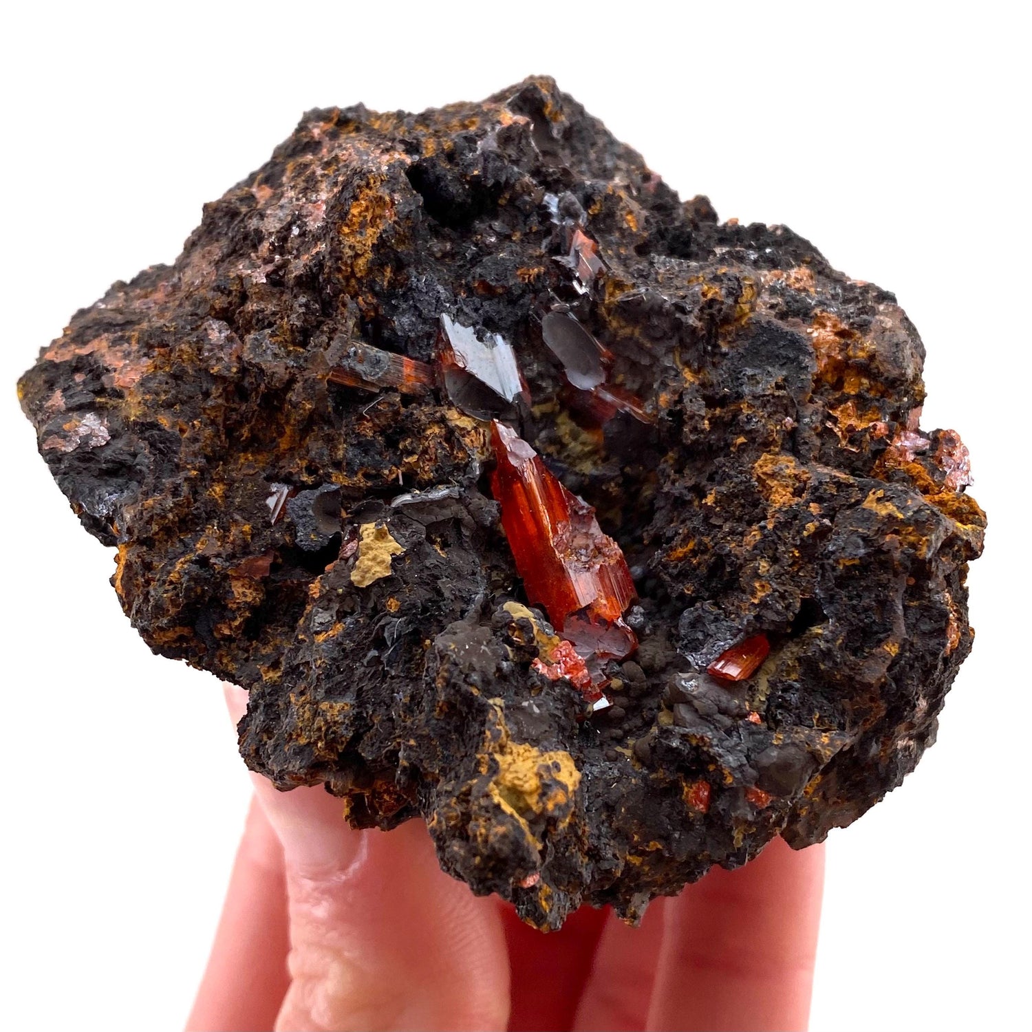 Crocoite Specimen (Australia), raw crocoite, crocoite crystal, orange crocoite, mineral specimen, rare minerals