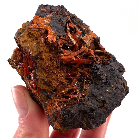 Crocoite Specimen (Australia), raw crocoite, crocoite crystal, orange crocoite, mineral specimen, rare minerals