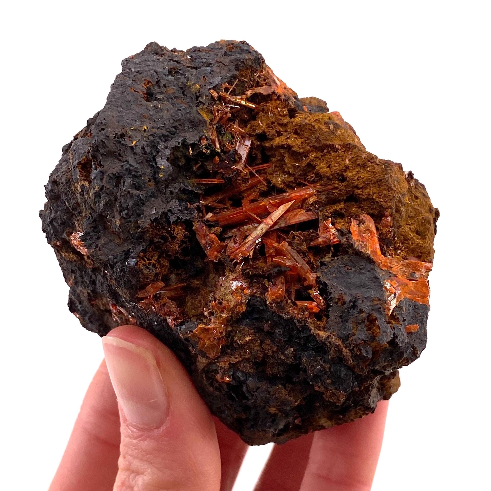 Crocoite Specimen (Australia), raw crocoite, crocoite crystal, orange crocoite, mineral specimen, rare minerals