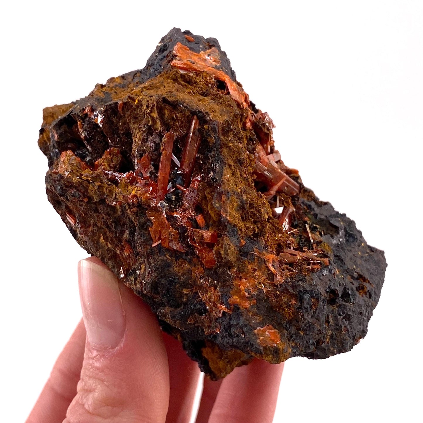 Crocoite Specimen (Australia), raw crocoite, crocoite crystal, orange crocoite, mineral specimen, rare minerals