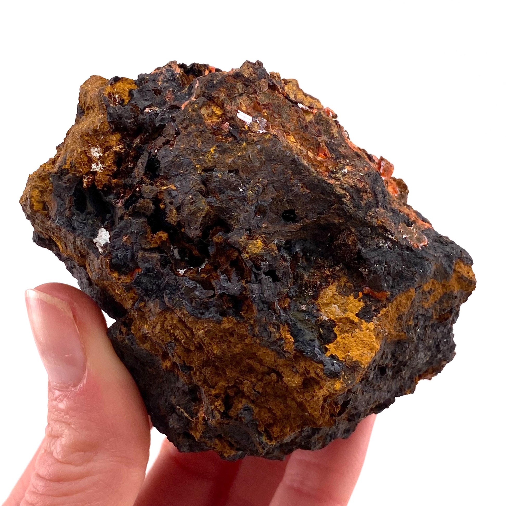 Crocoite Specimen (Australia), raw crocoite, crocoite crystal, orange crocoite, mineral specimen, rare minerals