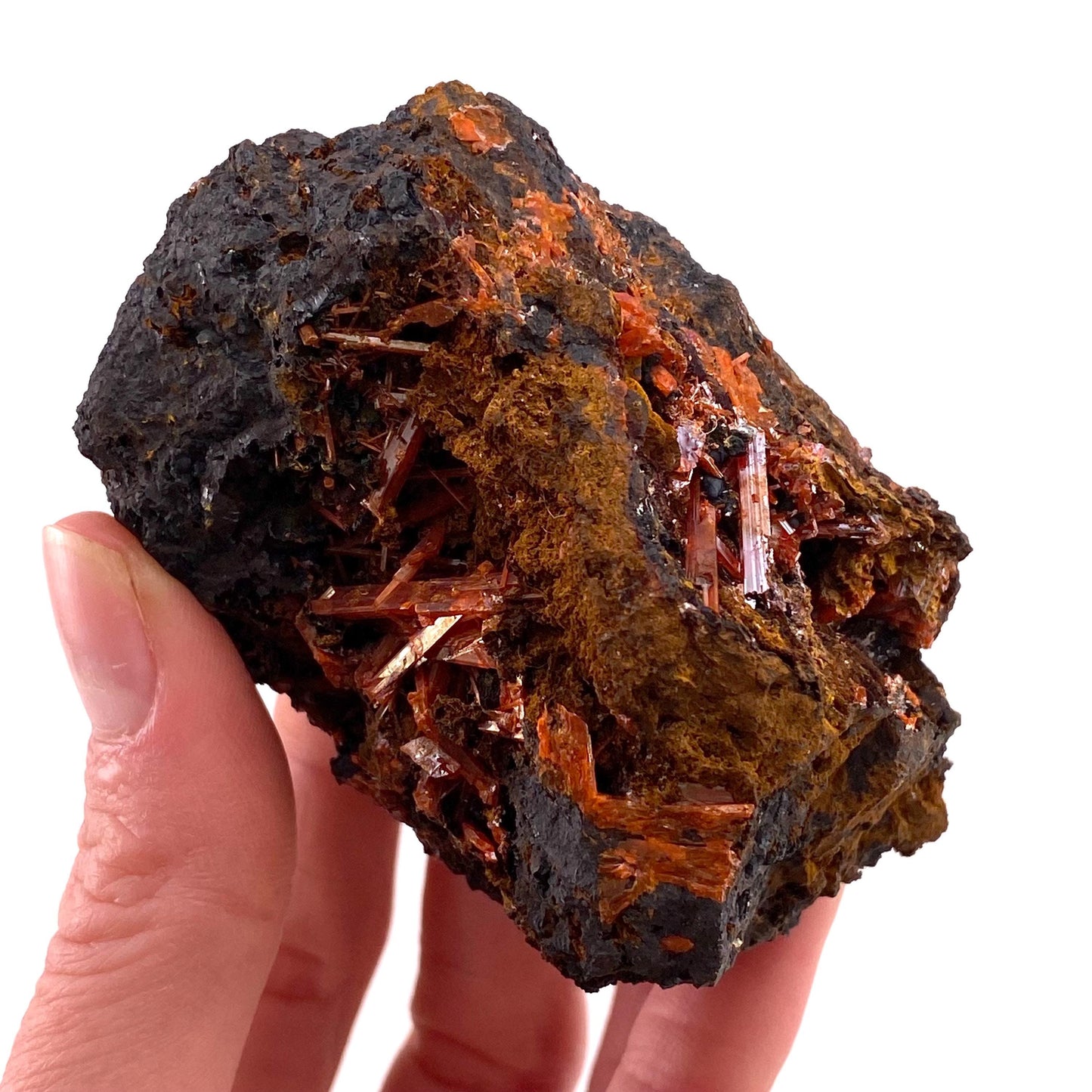 Crocoite Specimen (Australia), raw crocoite, crocoite crystal, orange crocoite, mineral specimen, rare minerals