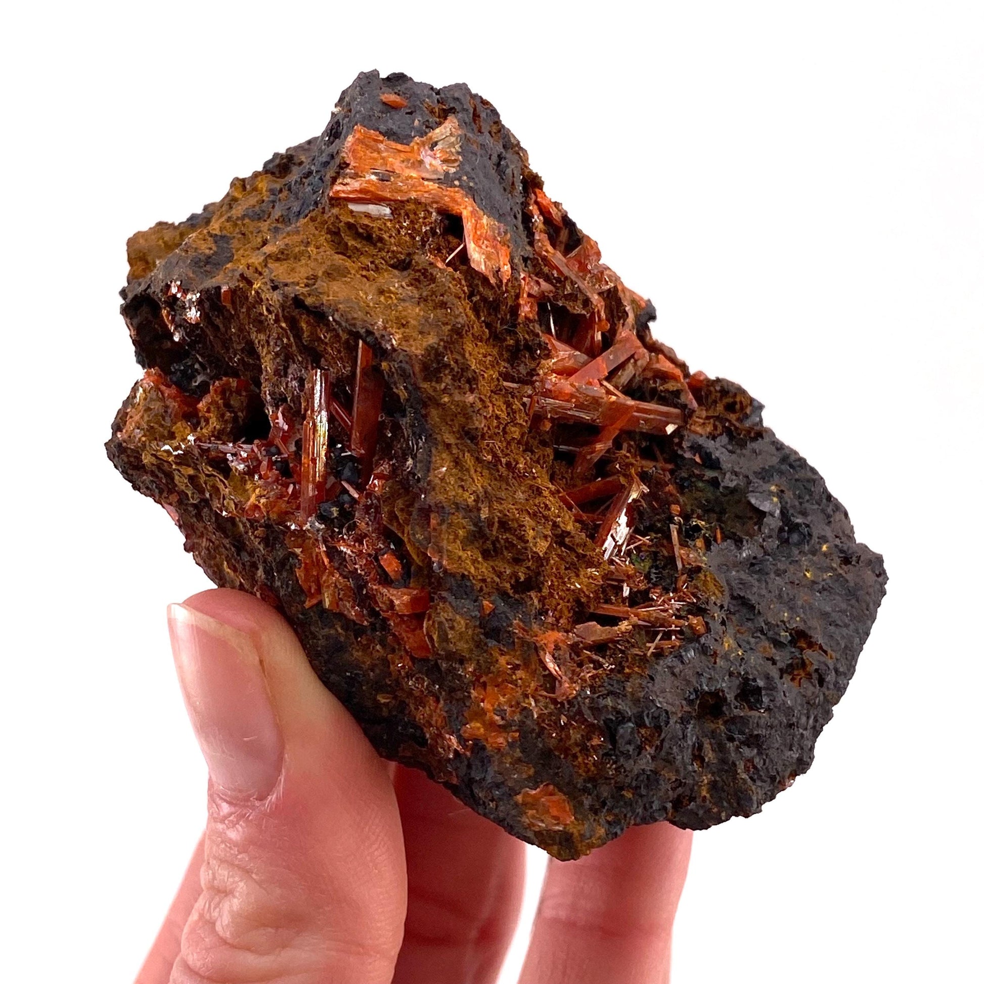 Crocoite Specimen (Australia), raw crocoite, crocoite crystal, orange crocoite, mineral specimen, rare minerals