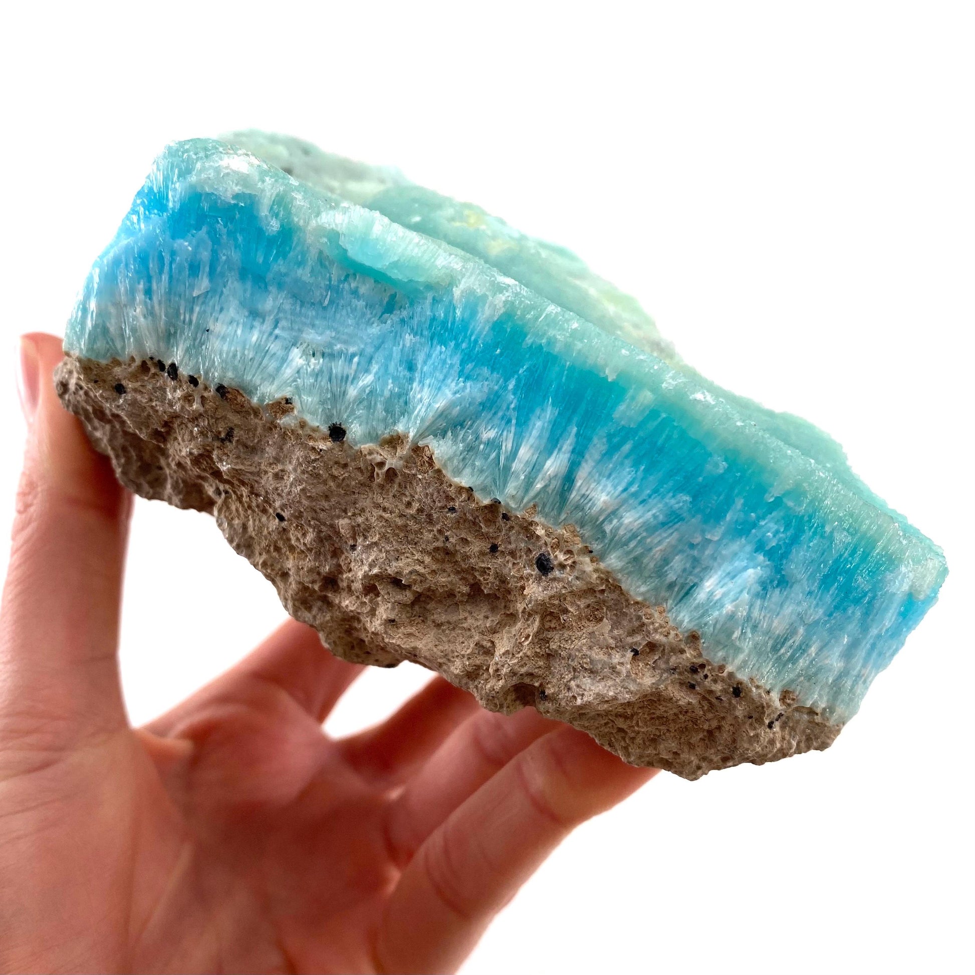 Blue Aragonite (Afghanistan), blue aragonite specimen, raw aragonite, botryoidal aragonite crystal