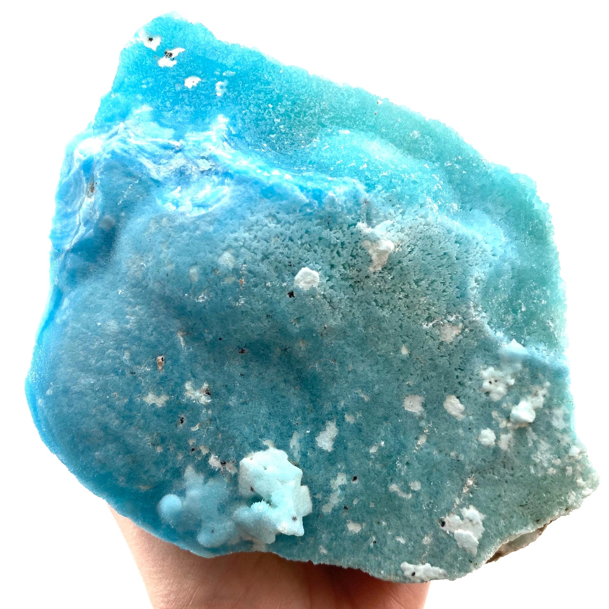 Blue Aragonite (Afghanistan), blue aragonite specimen, raw aragonite, botryoidal aragonite crystal