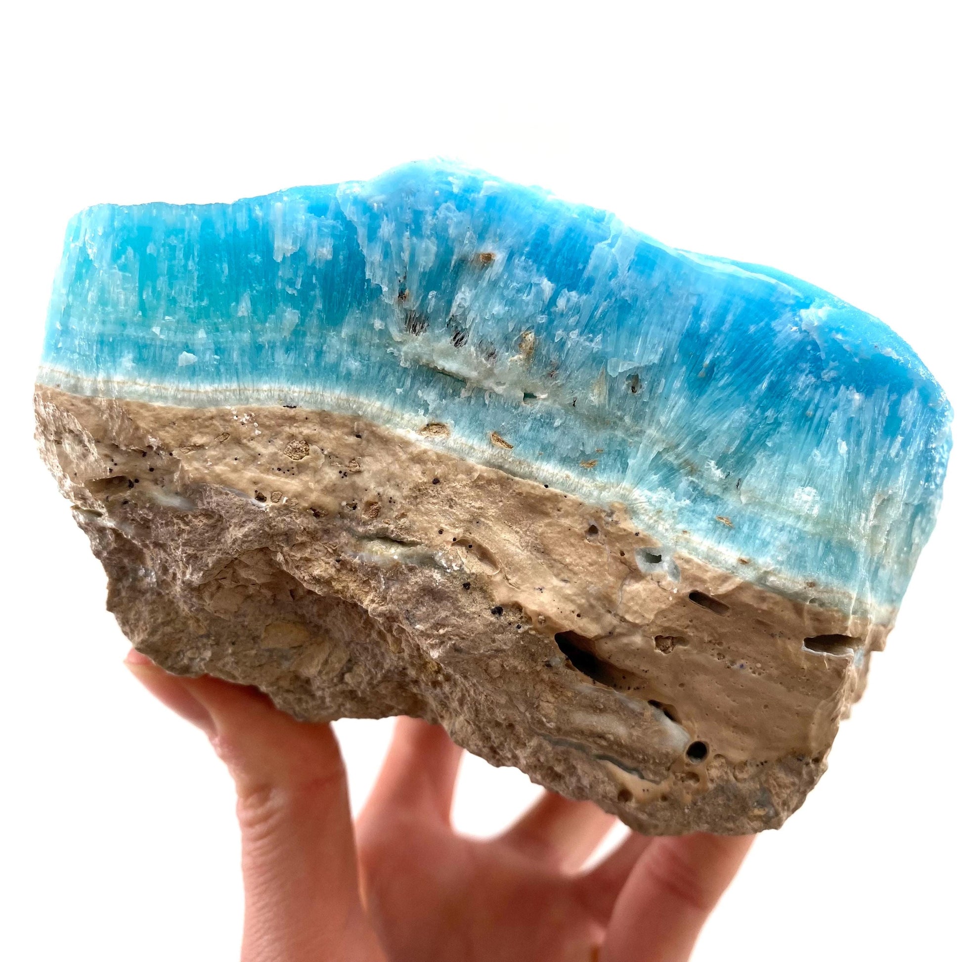 Blue Aragonite (Afghanistan), blue aragonite specimen, raw aragonite, botryoidal aragonite crystal