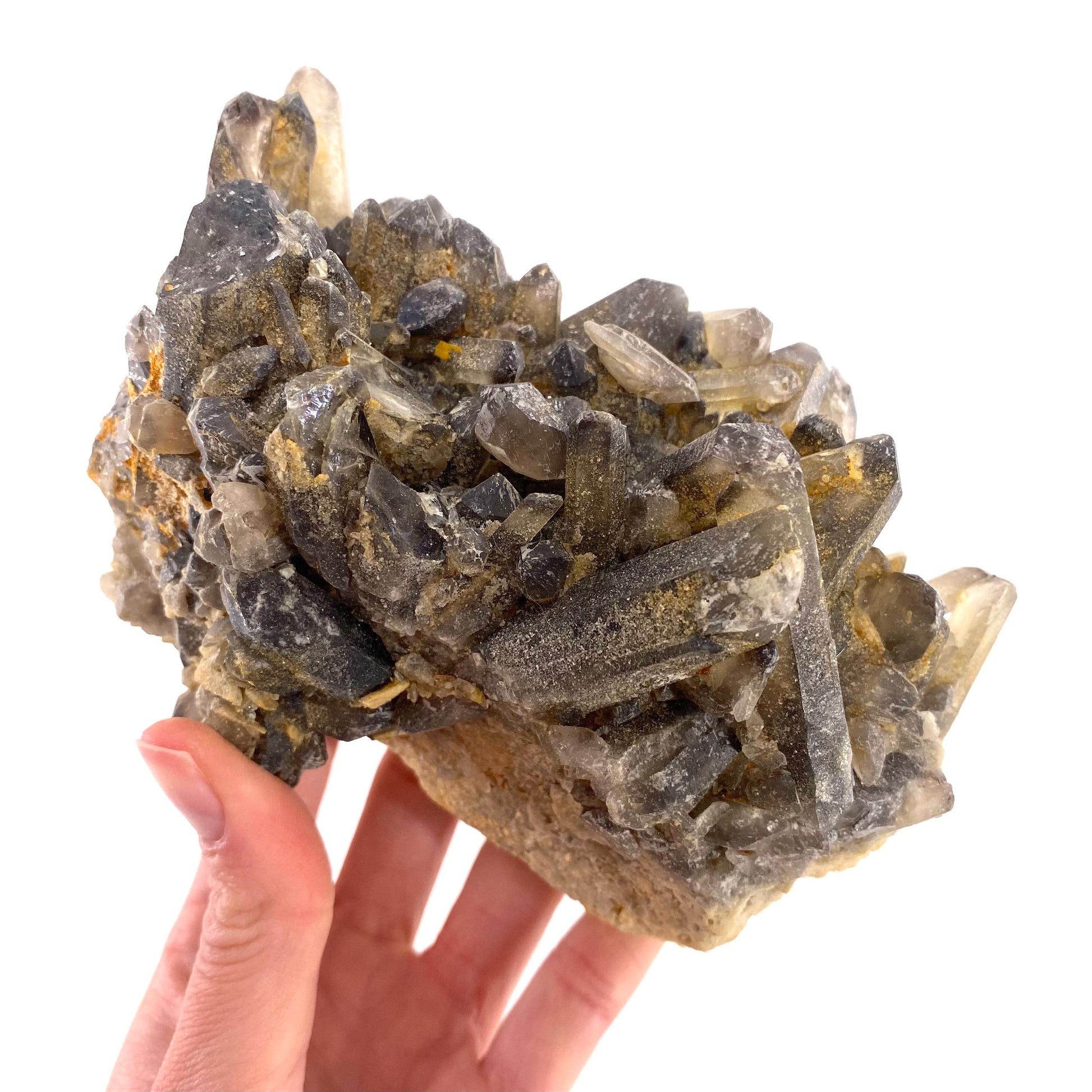 XL Smoky Quartz Cluster, irradiated smoky quartz crystal, raw smoky quartz, smoky quartz point