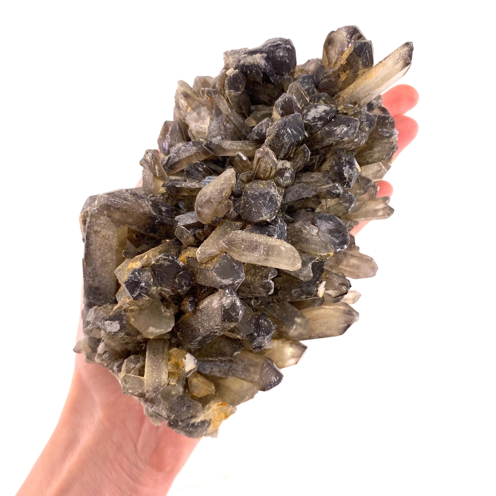 XL Smoky Quartz Cluster, irradiated smoky quartz crystal, raw smoky quartz, smoky quartz point
