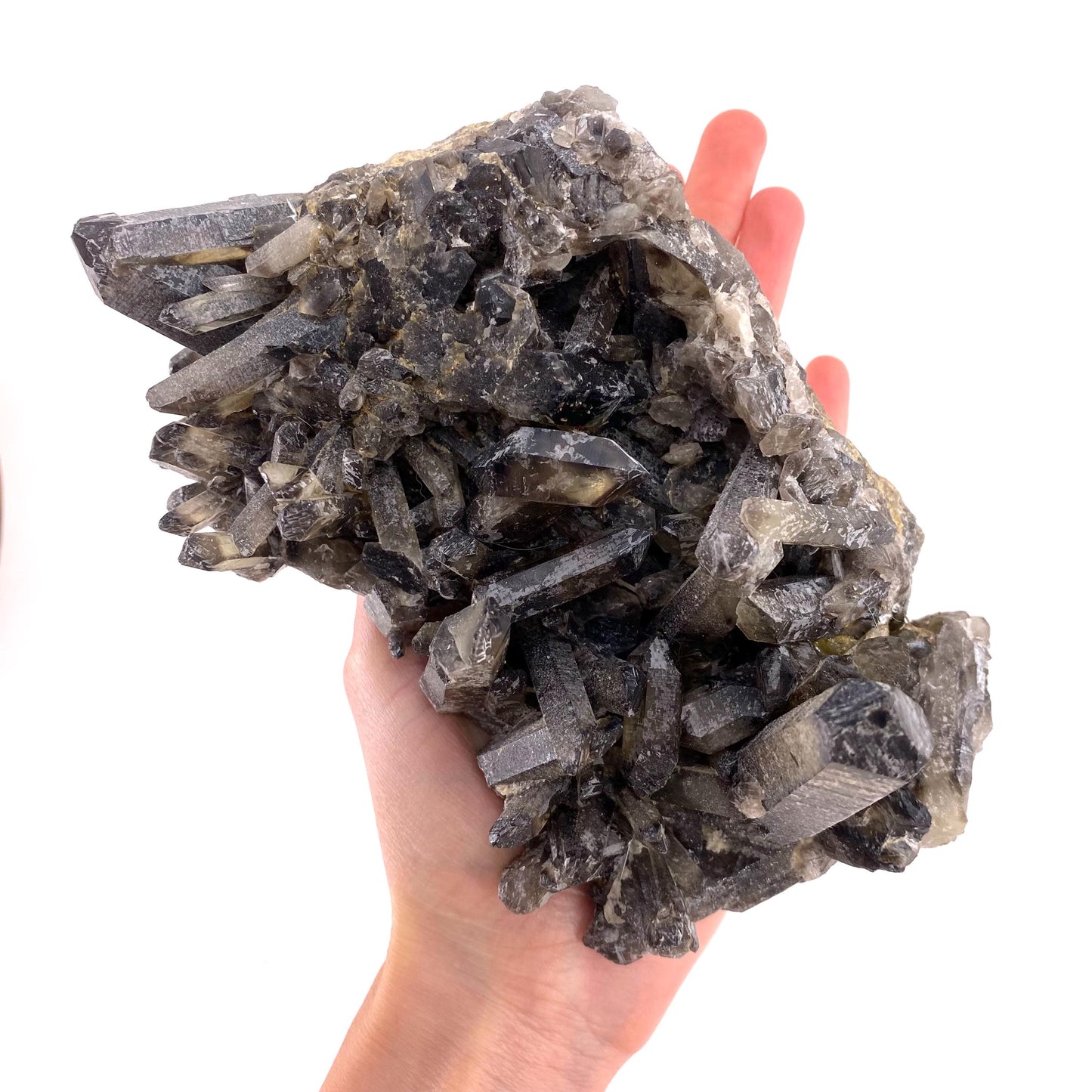 XL Smoky Quartz Cluster, irradiated smoky quartz crystal, raw smoky quartz, smoky quartz point