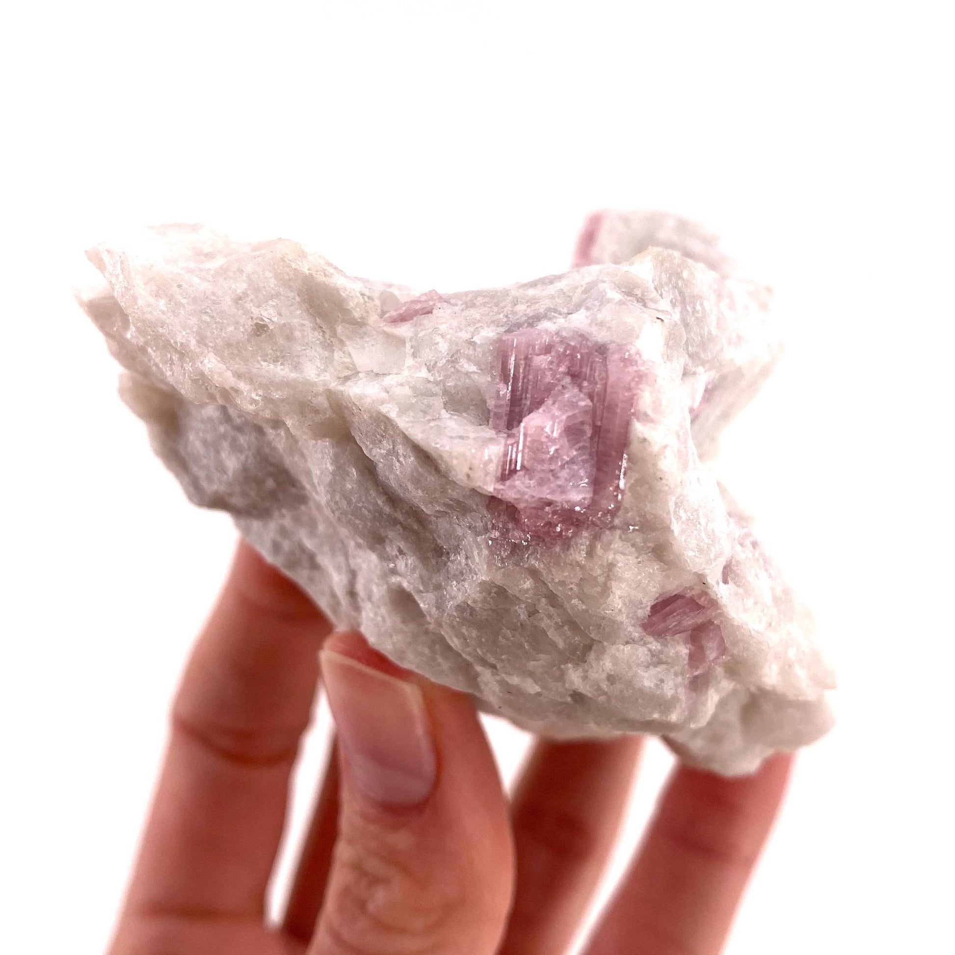 Pink Tourmaline in Quartz (Namibia), raw tourmaline, rubellite, pink tourmaline, raw lepidolite