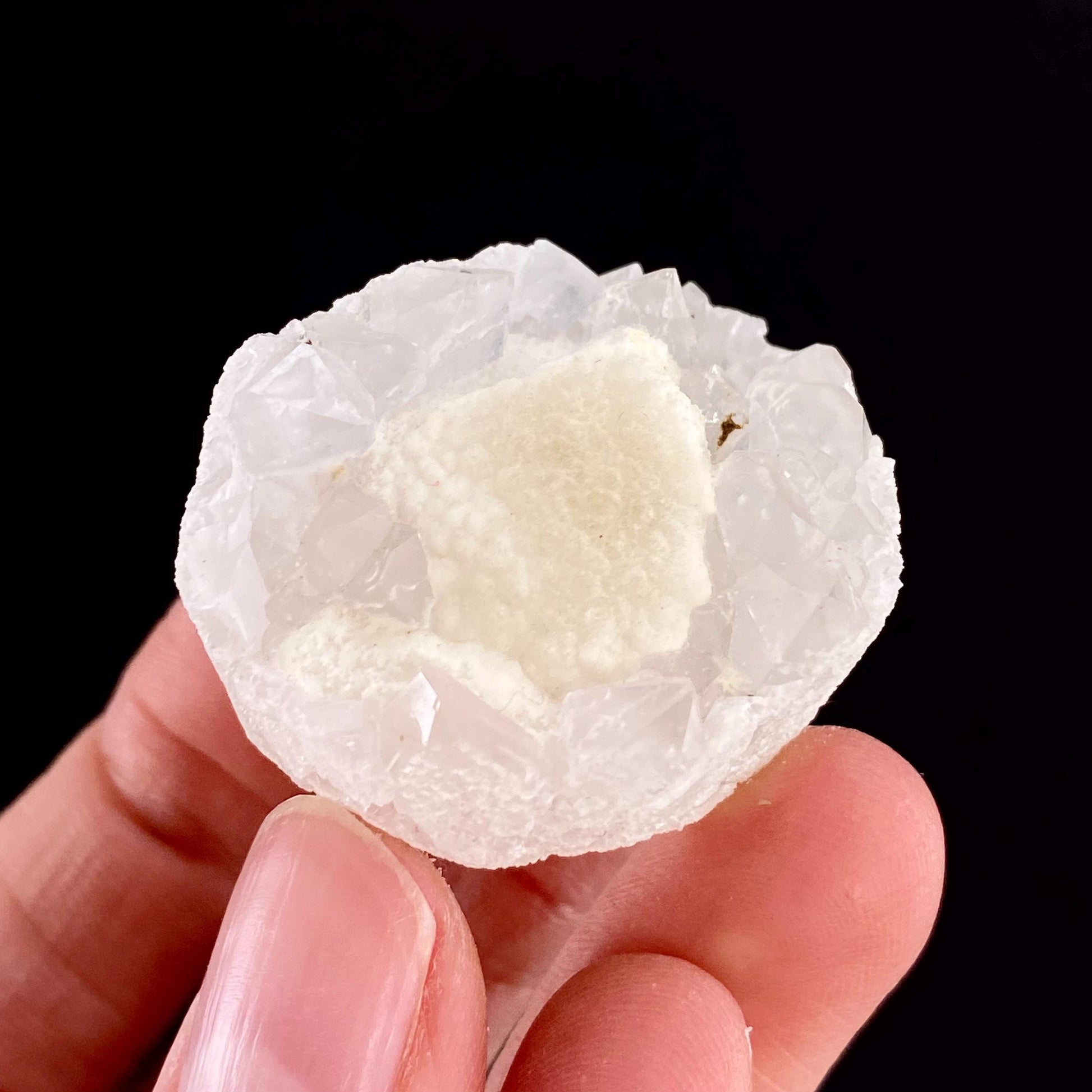 Botryoidal Fluorite on Quartz (India) | fried egg crystal, egg fluorite, fluorite crystal, mineral specimen, yellow fluorite