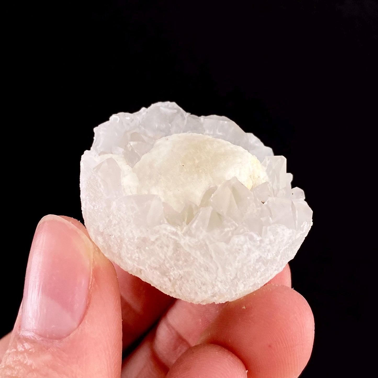 Botryoidal Fluorite on Quartz (India) | fried egg crystal, egg fluorite, fluorite crystal, mineral specimen, yellow fluorite
