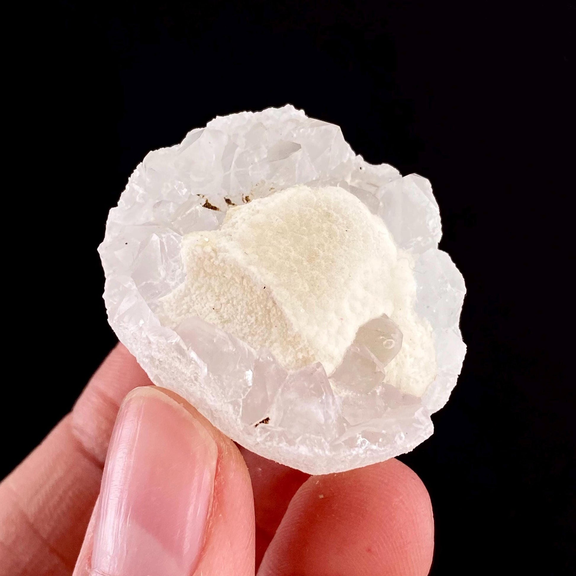 Botryoidal Fluorite on Quartz (India) | fried egg crystal, egg fluorite, fluorite crystal, mineral specimen, yellow fluorite