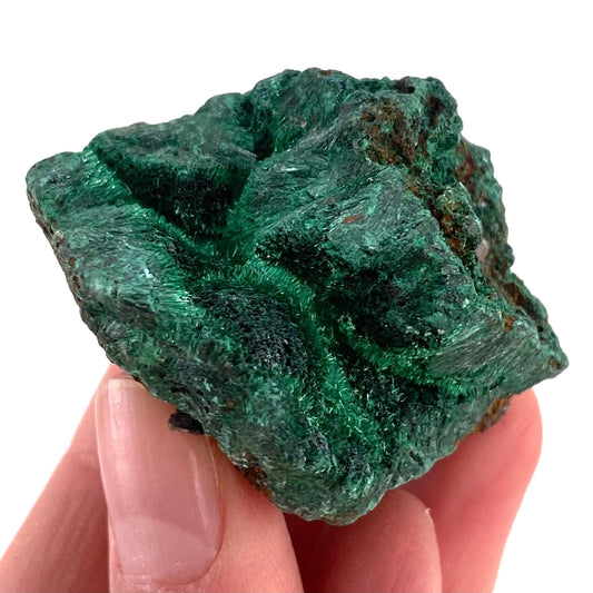 Fibrous Velvet Malachite Specimen (Congo), natural malachite, velvet malachite, malachite crystal