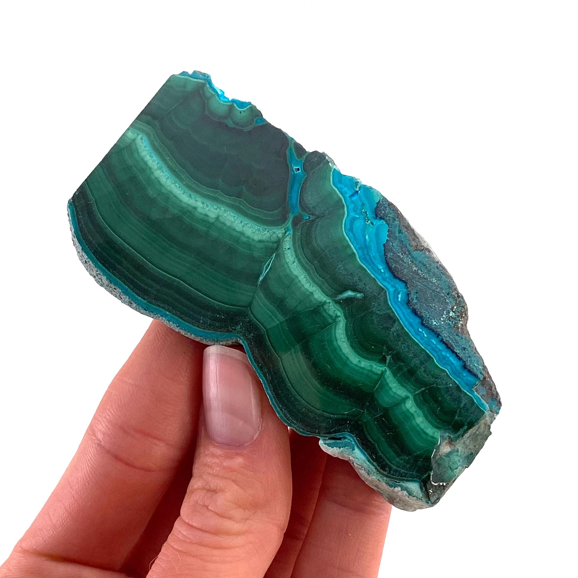 Malachite & Chrysocolla Slice (Congo), natural malachite, malachite slice, malachite slab, malacolla slice, polished malachite