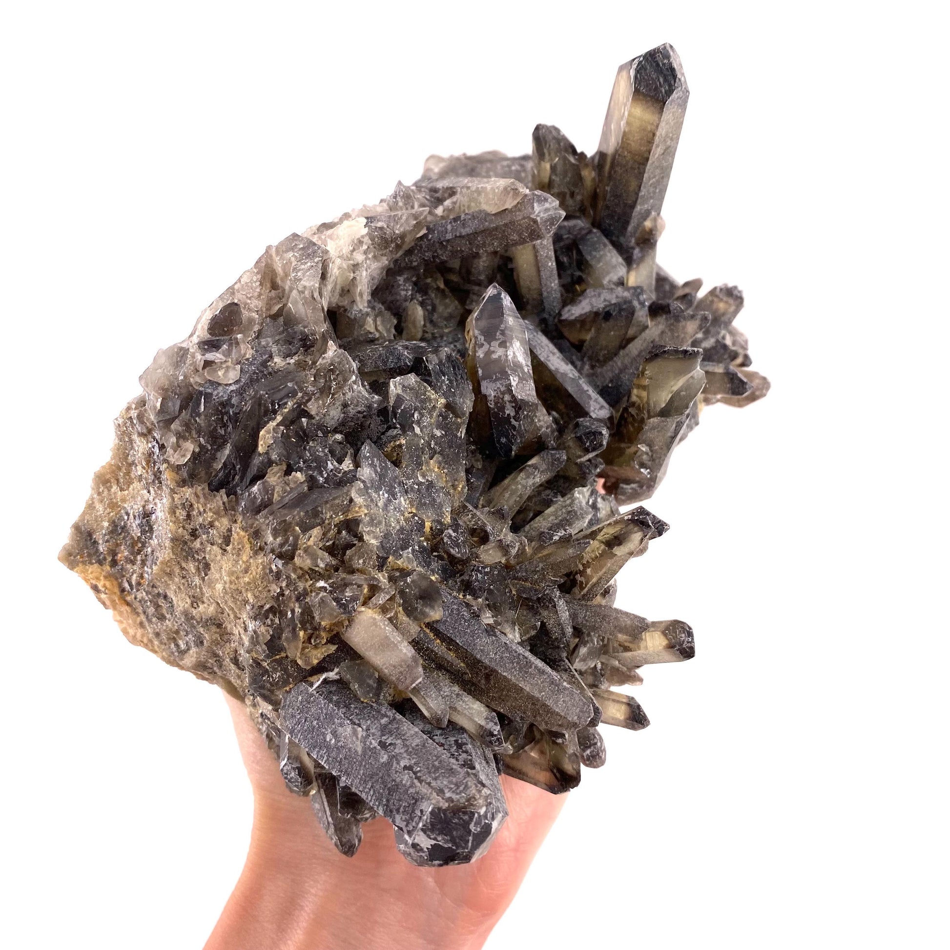 XL Smoky Quartz Cluster, irradiated smoky quartz crystal, raw smoky quartz, smoky quartz point