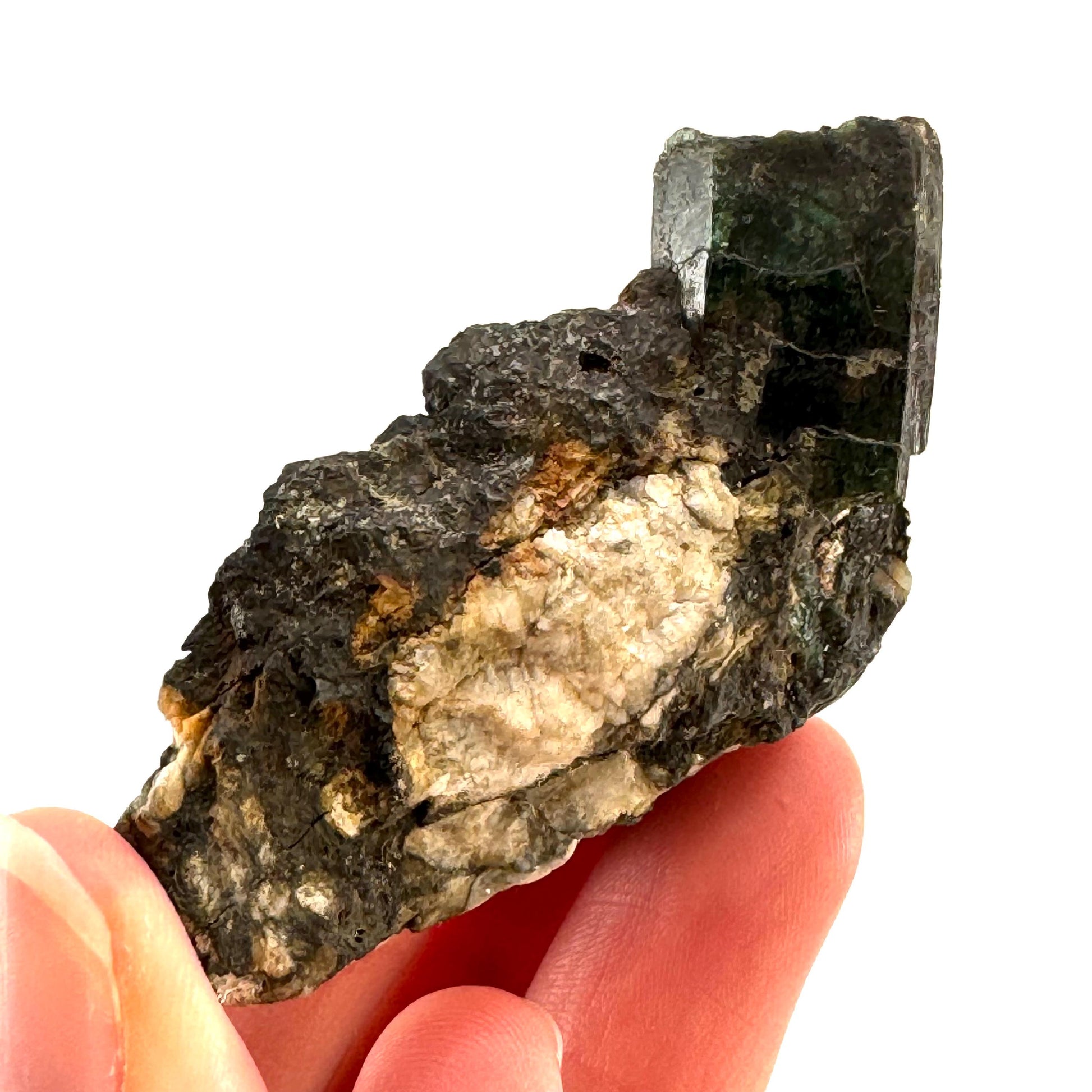 Natural Emerald on Matrix (Pakistan) | beryl var. emerald, green emerald, raw emerald, emerald crystal, mineral specimen