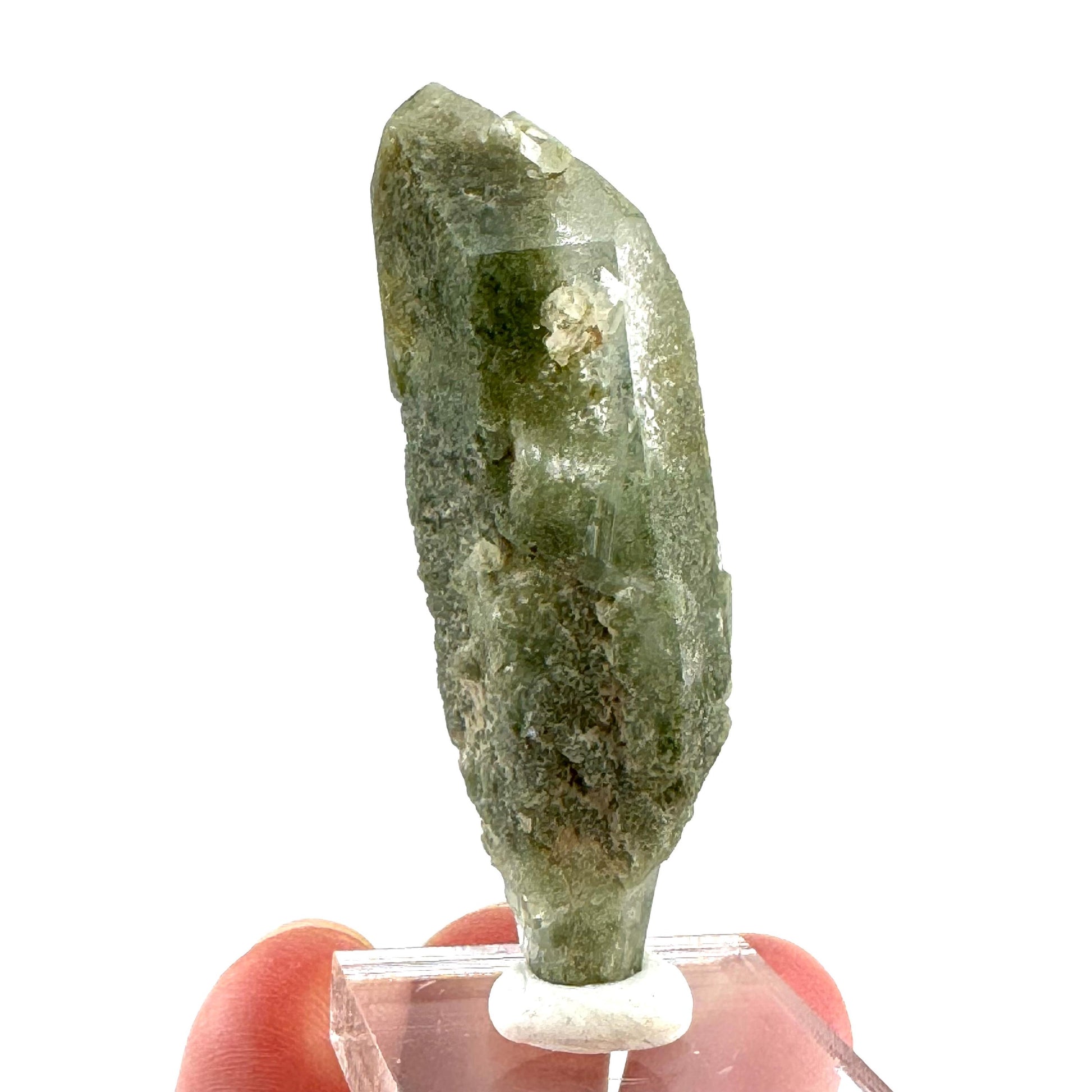 Green phantom quartz cluster (Pakistan) | green phantom quartz, chlorite quartz, green chlorite quartz