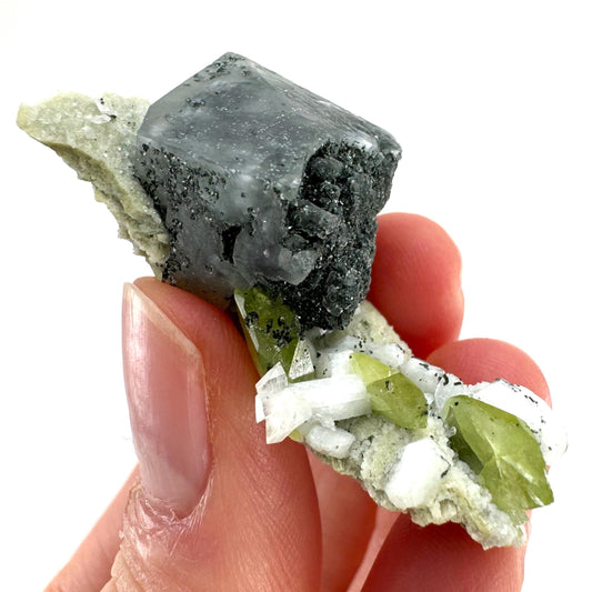 Titanite with Chlorite & Feldspar on Matrix (Pakistan) | sphene specimen, sphene titanite, titanite crystal, sphene crystal, rare minerals