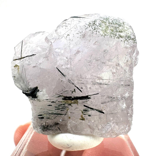 Fluorapatite with Actinolite Inclusions (Pakistan), natural green apatite, terminated apatite crystal, mineral specimen, rare gems