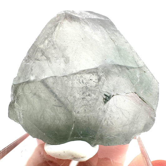 Fluorapatite with Actinolite Inclusions (Pakistan), natural green apatite, terminated apatite crystal, mineral specimen, rare gems
